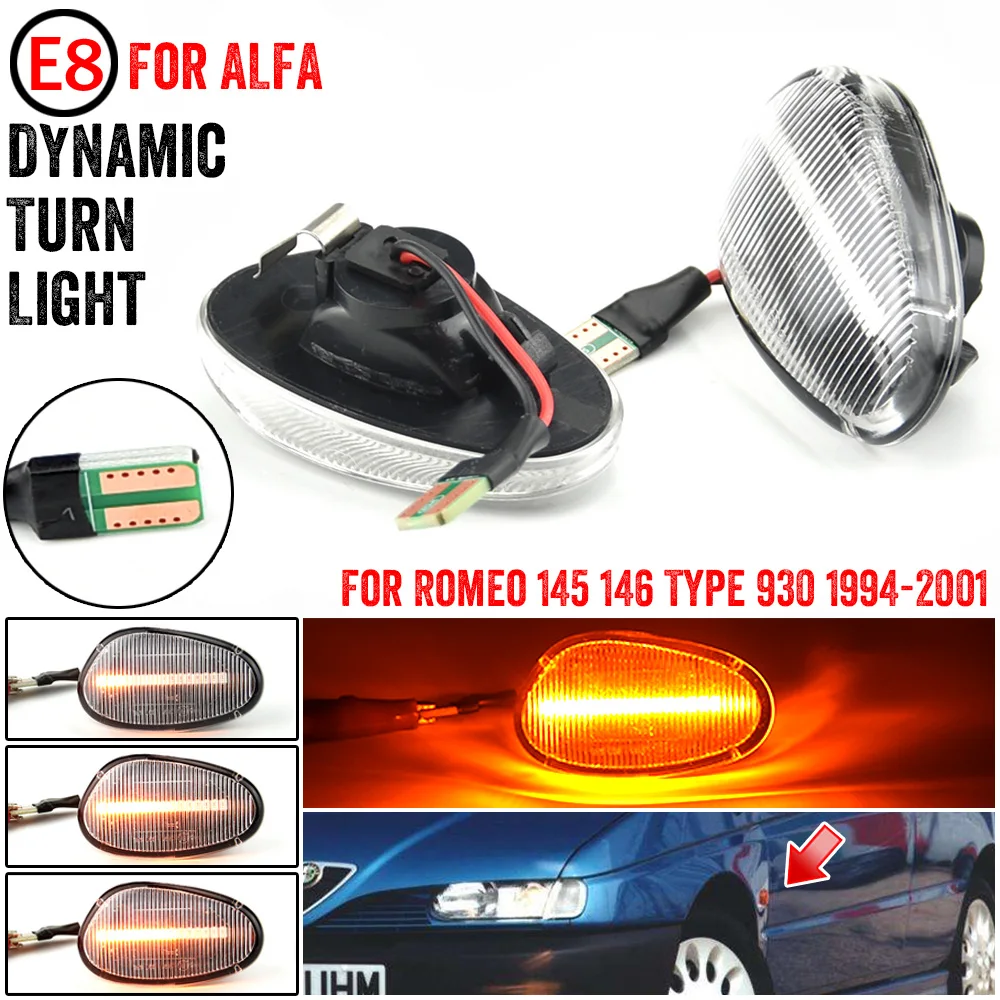 Car LED Dynamic Side Marker Light Turn Signal Blinker For Alfa Romeo 145 146 930 SPIDER GTV 60603161 60603162