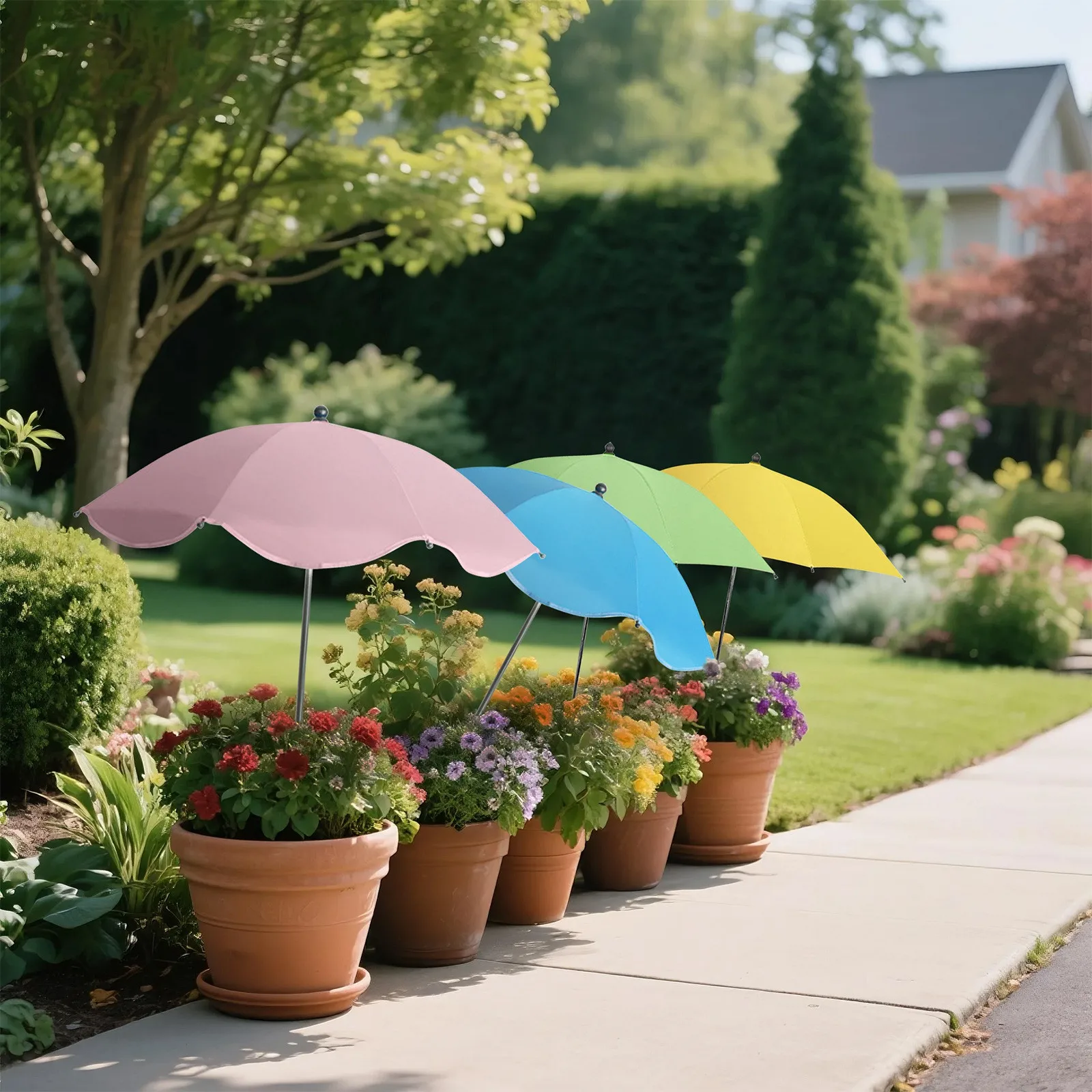 Plant Umbrella Height Adjustable With Stake Garden Shade Protect Plants From Sun For Potted Plants Flower Beds For Outdoor Plant