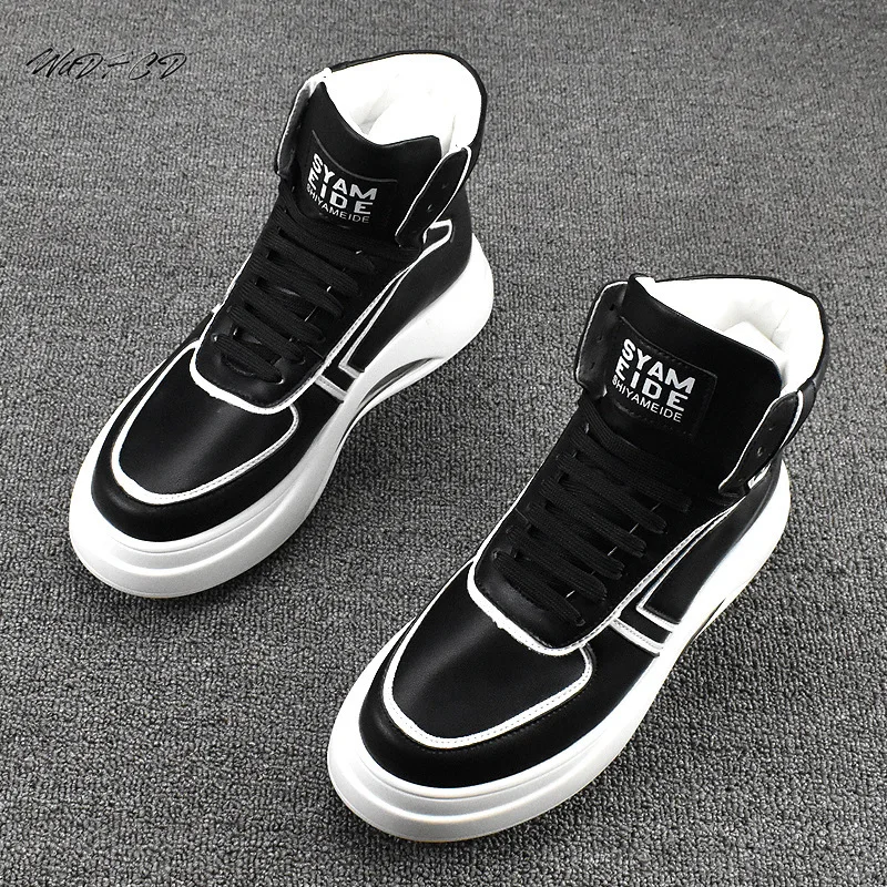 Sneaker Casual Men Designer Air Cushion Shoes Fashion Secondary Leather Cowhide Breathable Height Increased Platform Board Shoes