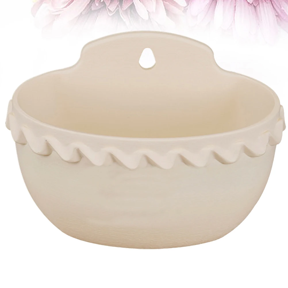 

2Pcs Beige Wall Mount Basket Durable Eco-Friendly Plant Holder for Indoor Outdoor Hanging Plants Flowers Decor