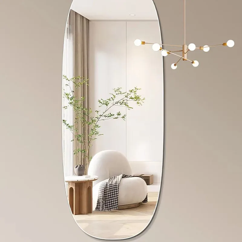 Design Nordic Wall Mirror Living Room Full Length Mirror Wall Bathroom Sticker Haircut Espejos Decorativos Room Decoration