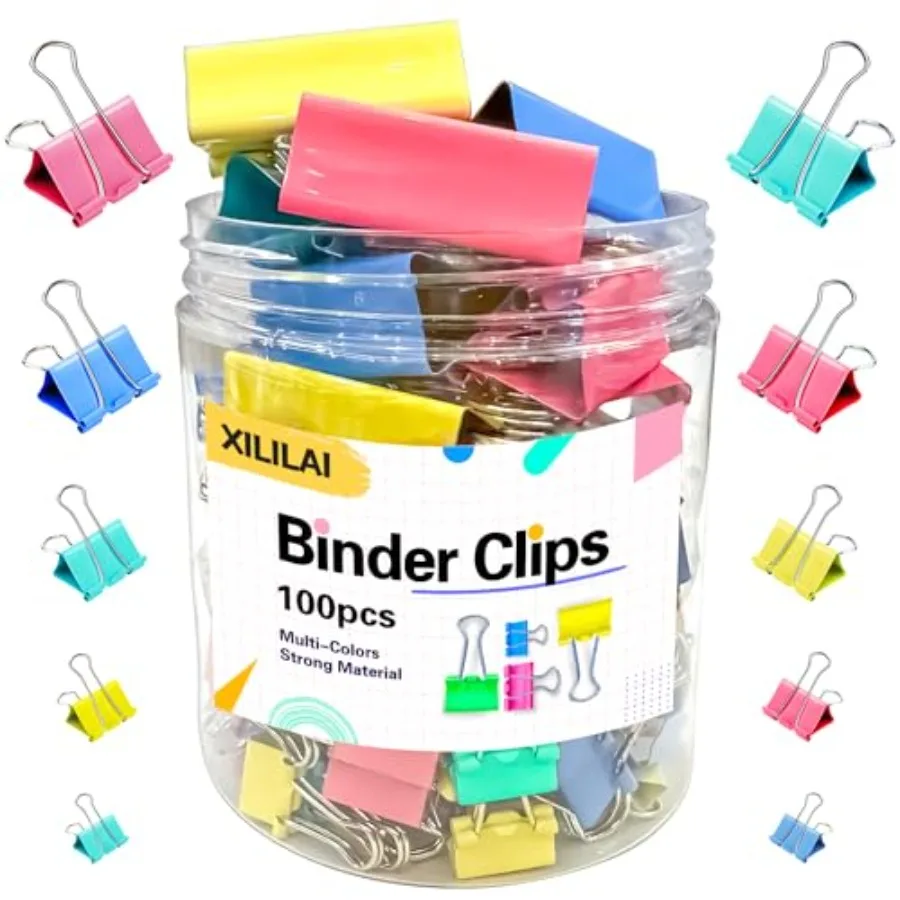 

Binder Clips, PCS Large Binder Clip Assorted Sizes, Medium Small Binder Clips for Paperwork, Bulldog, Office Clips, Paper Clamp