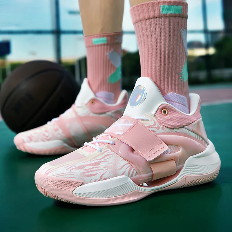 QQ-G869 High Quality Womens Basketball Sneakers Wearable Non-slip Training Sports Shoes Kids Cushion Basketball Shoes for Man