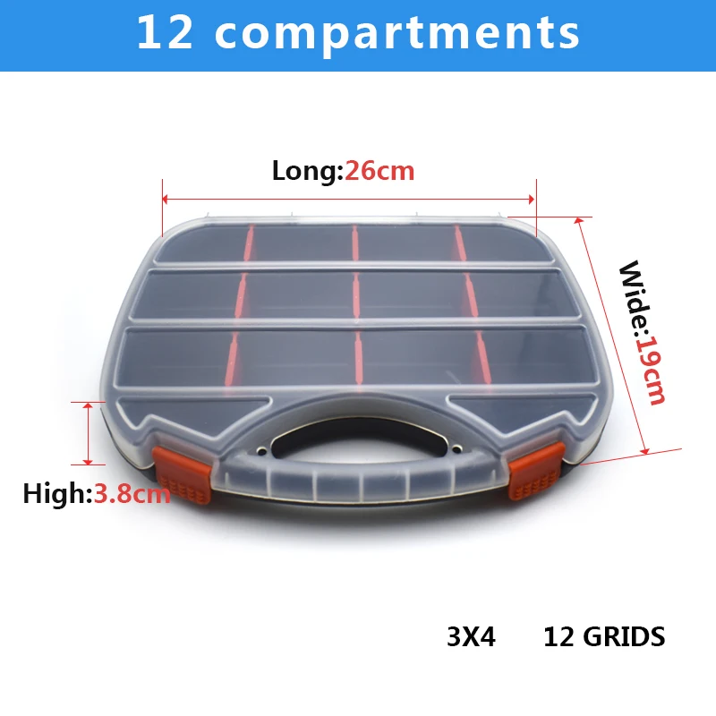 Tool Box Organizers And Storage Plastic Container Compartment Adjustable Detachable Chest Case For Tool Hardware Fastaner Screw