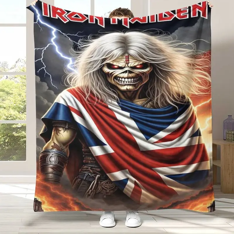 Vintage Vintage Eddie I-Iron M-Maiden Cartoon Sign Flannel Throw Blanket,Cozy Blanket for Bed,Sofa,Living Room,Picnic,Camping,Home Decor - Aliexpress Deal