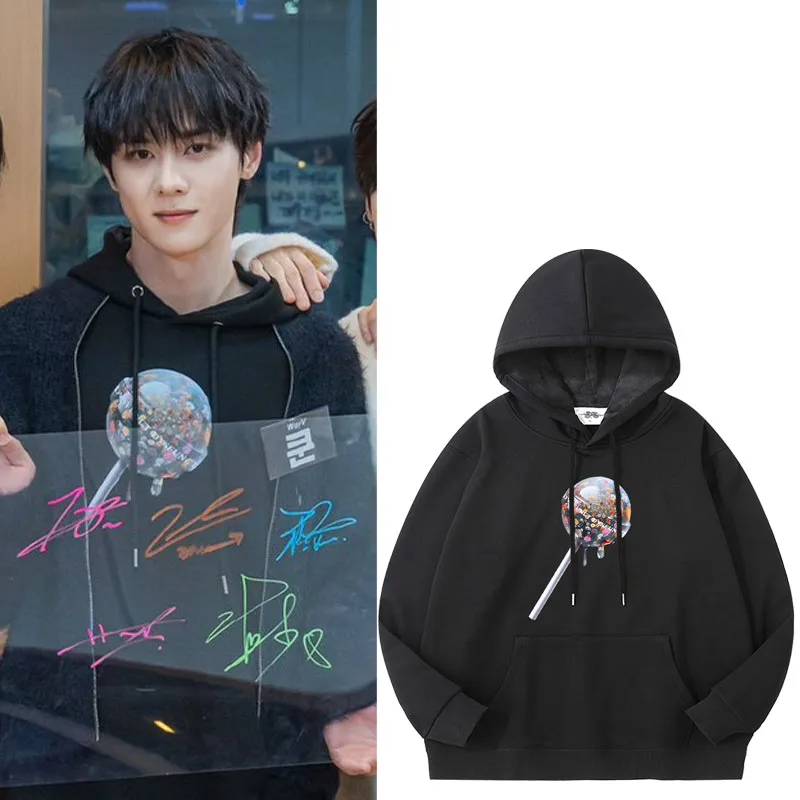 

WayV Qian Kun Spring Autumn Winter Hoodie Sweatshirt Unisex Casual Fleece Pullover Hooded Sweatshirt Streetwear Style