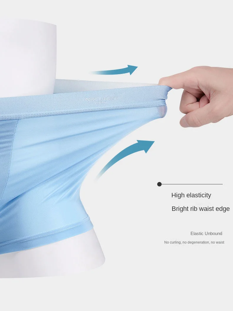 4 stücke Boxershorts männer Eis Seide Unterwäsche Coole Unterhose Atmungsaktive Sexy Dünne Höschen U Konvexen Dessous Großhandel Viele L-6XL – Detail 14
