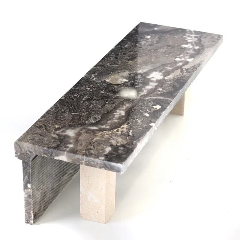 التخصيص جميل مصقول أسود بني الحجر الطبيعي خطوة درج حالة فقي الدرج الرخام