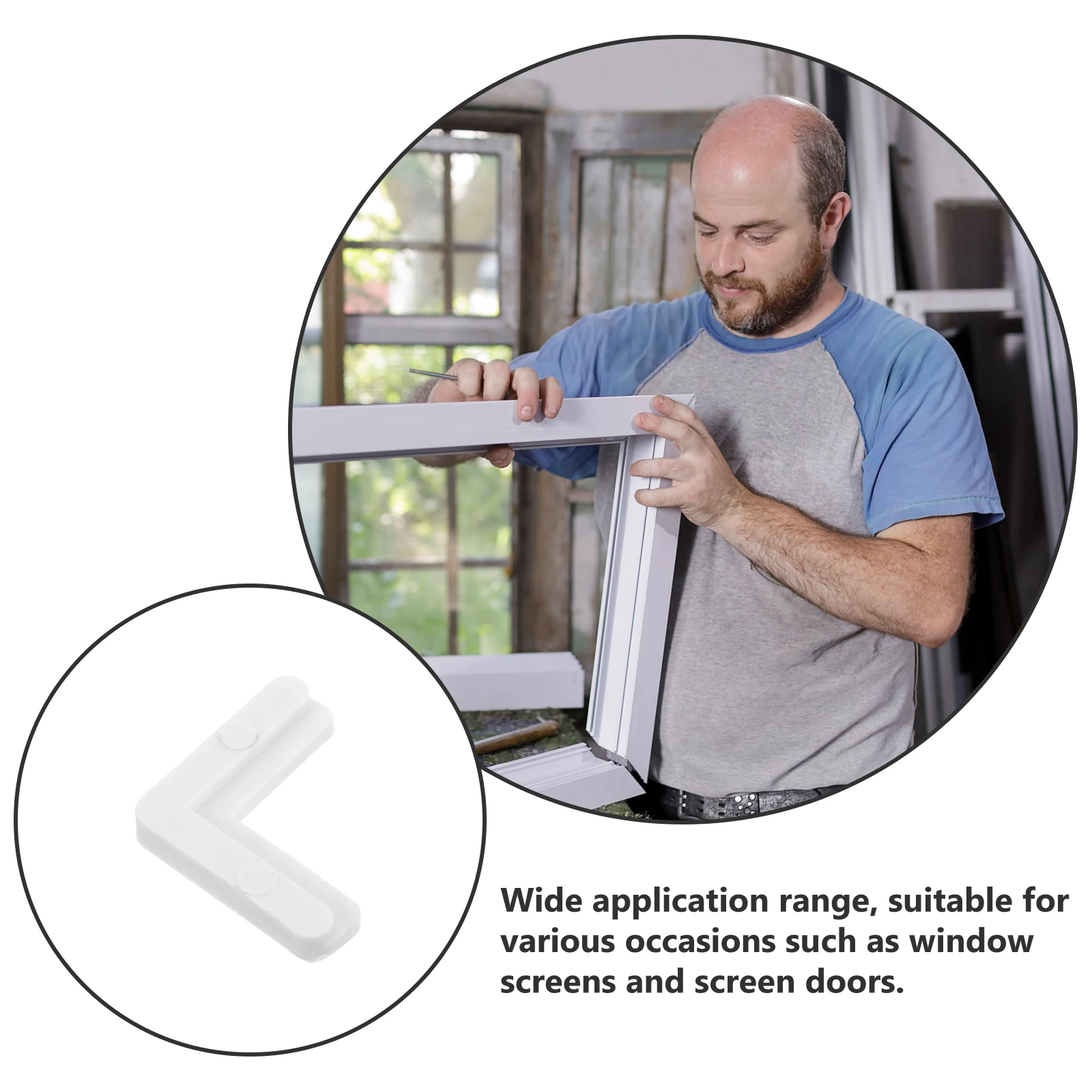 10pcs White Brackets Corner Braces for Window Screens Screen Doors Plastic Rustproof Small L-Brackets Hardware