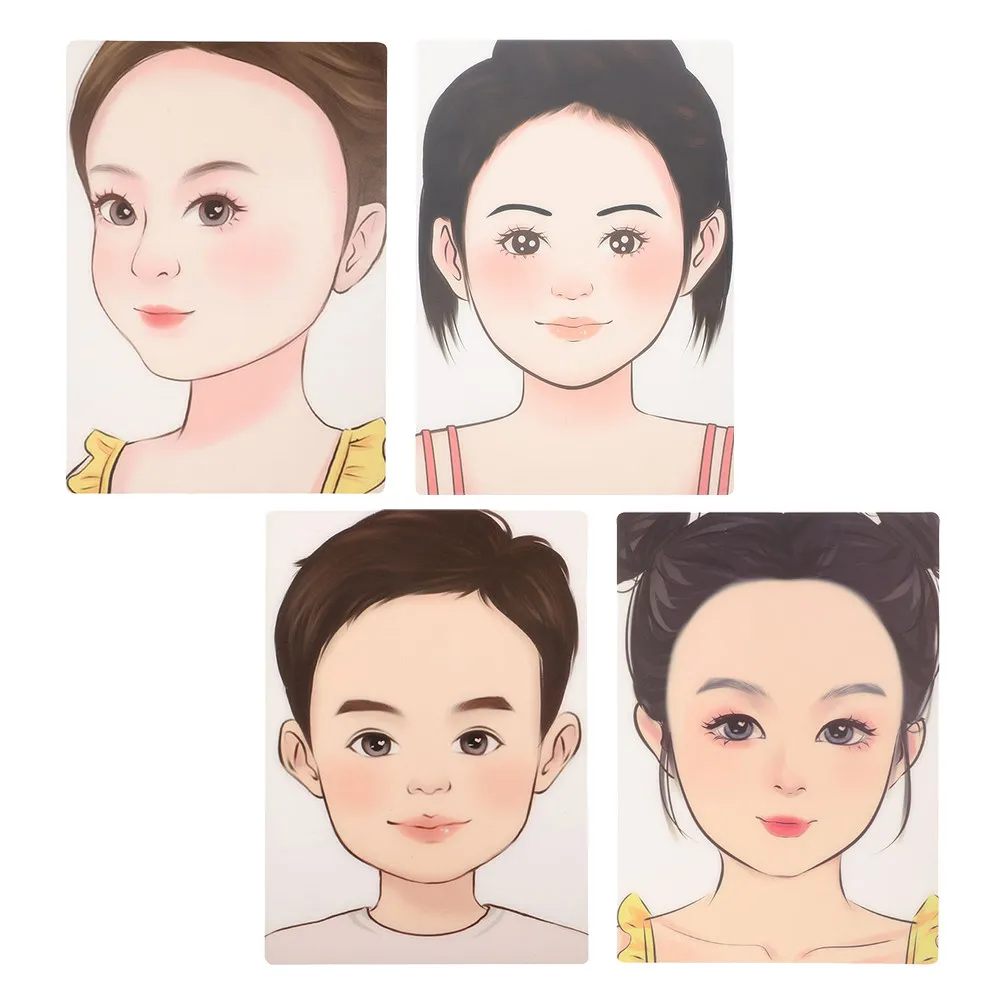 

Набор из 4 многоразовых моющихся досок для рисования на лице с реалистичным дизайном для детского творчества и семейного досуга