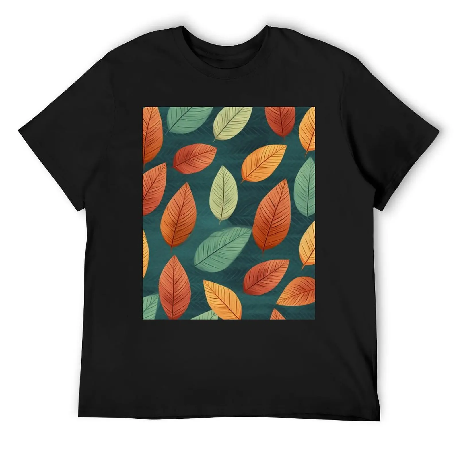 Blooming Foliage: Leaves Botanical Art T-Shirt plain for a boy t shirt men 100℅ cotton