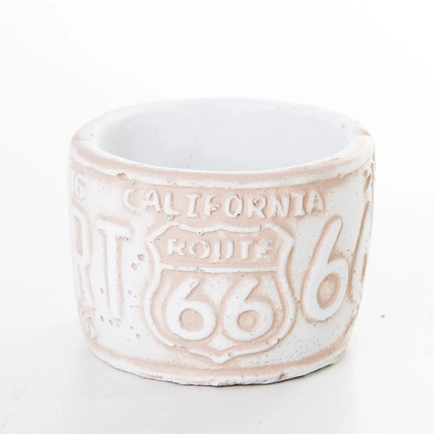 Veramaya Route 66 salmon color tumbled Mini concrete succulent flower pot 9x6,5 Cm