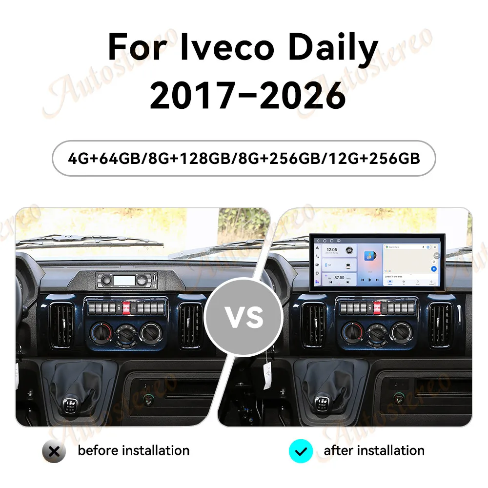 15.8 Inch Qualcomm Android 15 Carplay For Iveco Daily 2017-2026 Car Multimedia Player GPS Navigation Car Radio Screen Head Unit