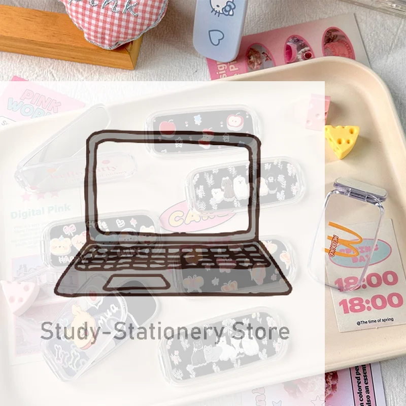 

Милый мультяшный держатель для телефона с зеркальцем для макияжа в виде кошки и собаки - складная подставка с двумя положениями, аксессуары для мобильных телефонов