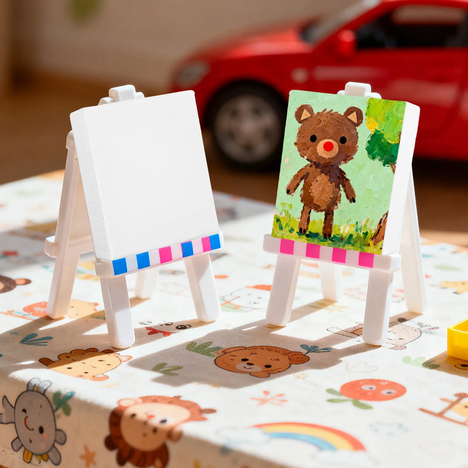24Pcs DIY Blank Art Boards Mini Oil Painting Frames Stretched Canvas with Firm Wooden Frame Relaxing Creative Painting Canvas