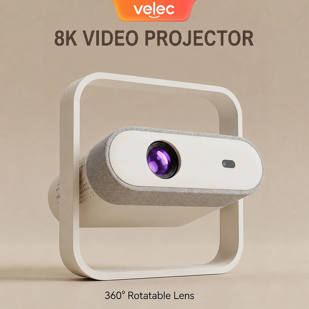 Velec NSL03 Projector 500 ANSI 1080P 4K HD Android 14 Support for Netflix & YouTube Smart Home Cinema Outdoor New LCD Proyector