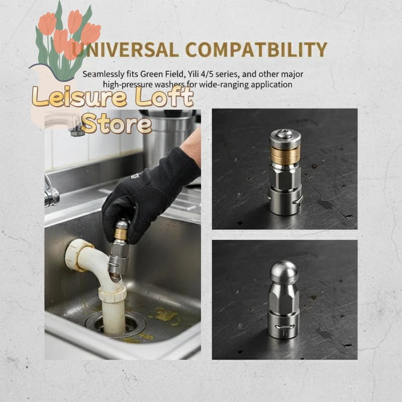 

High Efficiency Sewer Nozzle Tips For Karcher K Series Pressure Washers Rust Resistant Drain Cleaning For Bathroom Basement Use