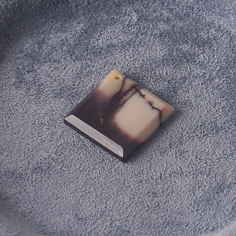 

Mookite Jasper Square Charm: Single Natural Stone Piece with Marbled Hues, Ideal for Handmade Jewelry 28x28x4mm-3.4g
