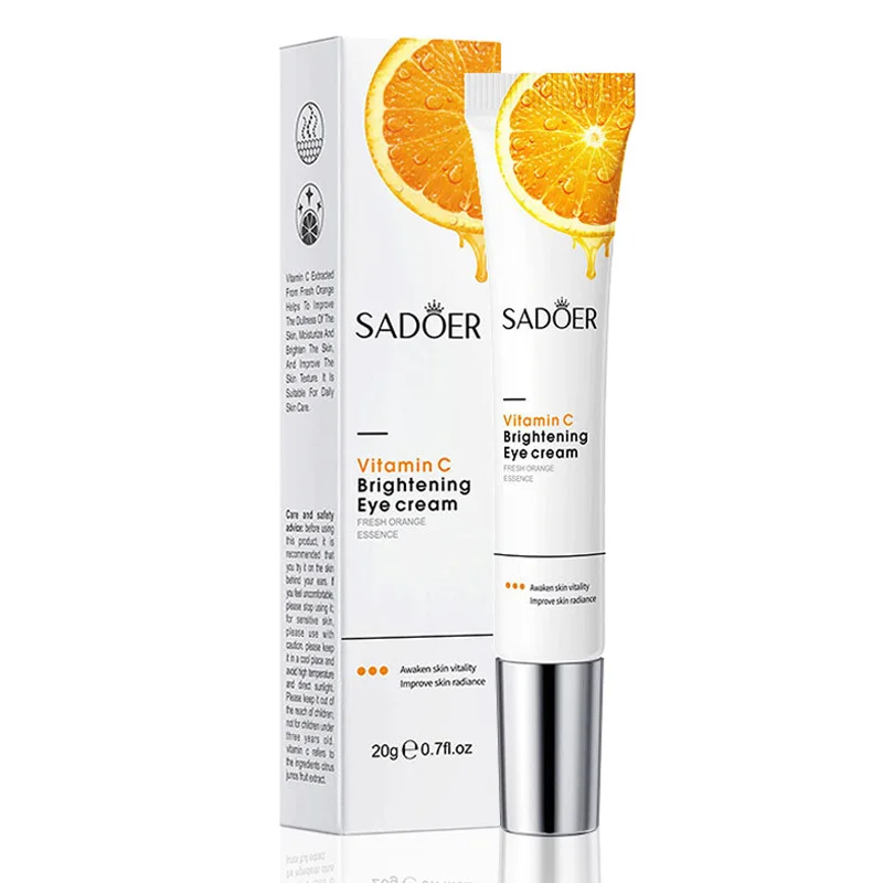 SADOER Vitamin C Eye Cream Firming Moisturizing Brightening Anti Dark Circles Eye Bags Anti-puffiness Beauty Eyes Skin Care