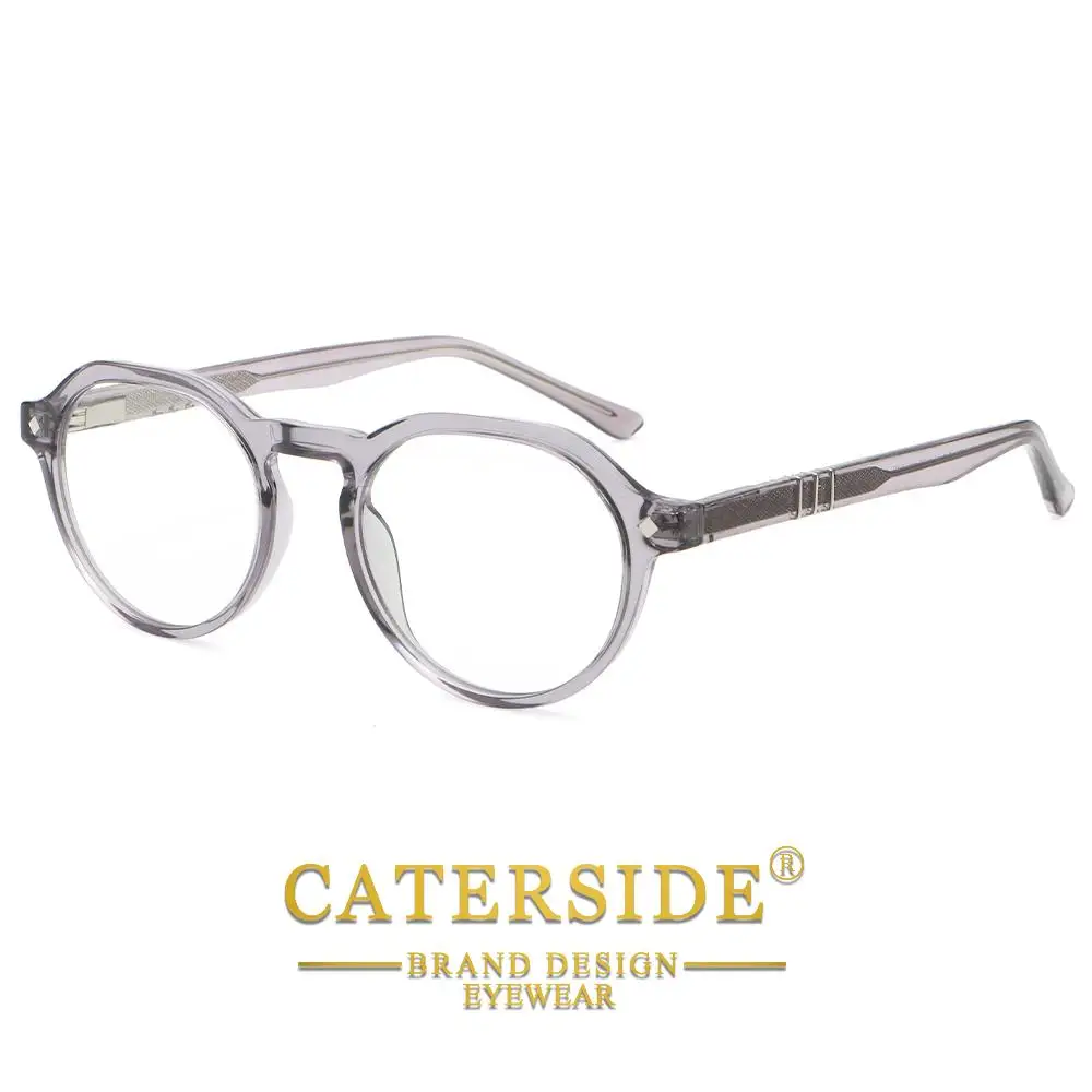 CATERSIDE Retro Herren Flache Leichte Brille Hochwertige PC Runde Anti-Blaulicht-Brille Damen Computer-Lese-Schutzbrille – Detail 6
