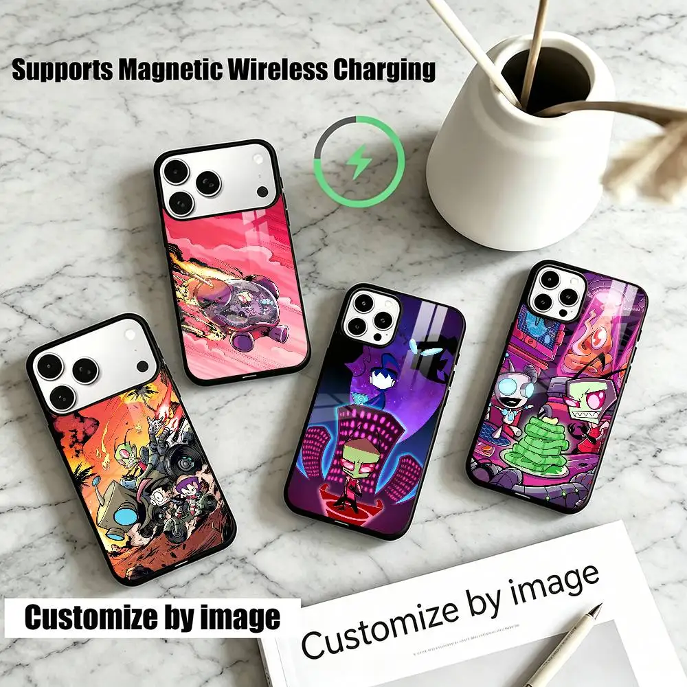 Cartoon Invader Z-Zims  Phone Case For iPhone18,17,16,15,14,13Plus,Pro Compatible with magnetic wireless charging