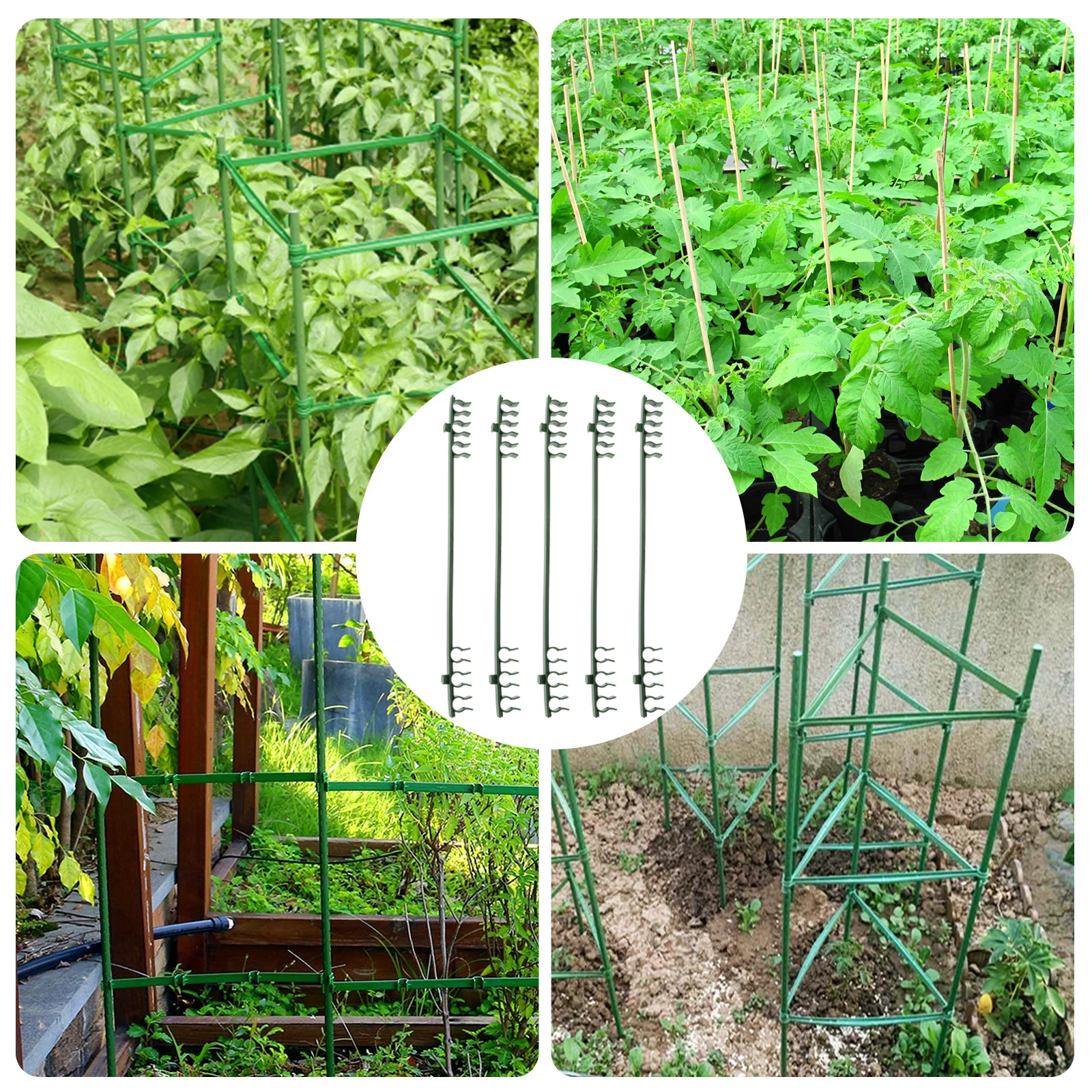 

Gardening Supplies Plant Stake Connection Rod able Arms Climbing Support Connectors Tomato Cage Accessories