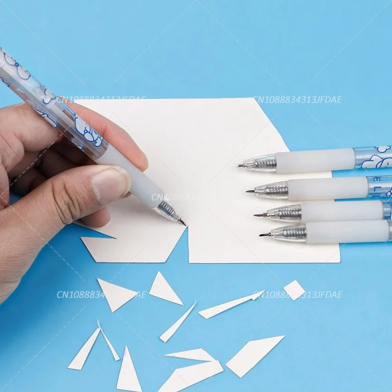 1/3Pcs Press Cartoon Bear Art Utility Knife Pen Knife Paper Cutting Tool Craft Tools Precision Sticker Cutter School Supplies