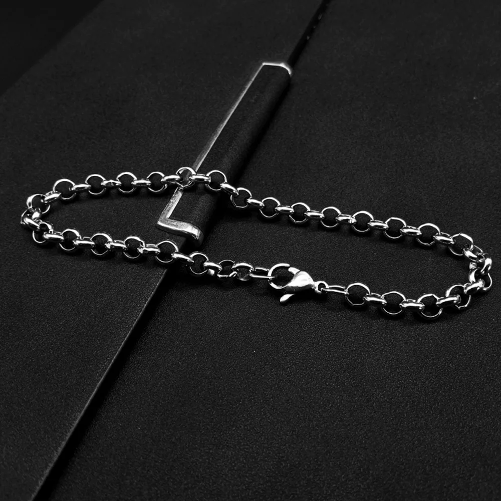 XHN الفولاذ المقاوم للصدأ فضي اللون جولة O سلسلة أساور للرجال النساء أزياء الذكور بالجملة دروبشيبينغ