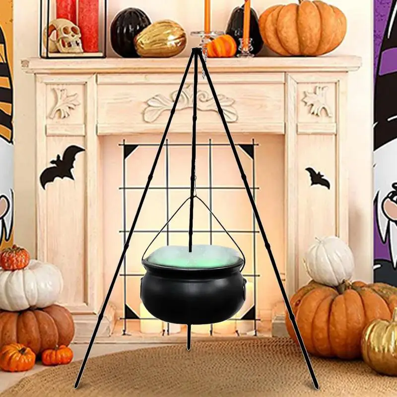 Witch Cauldron On Tripod Black Cauldron Decoration Candy Bucket Decoration For Lawn Garden Yard Home Porch Decoration