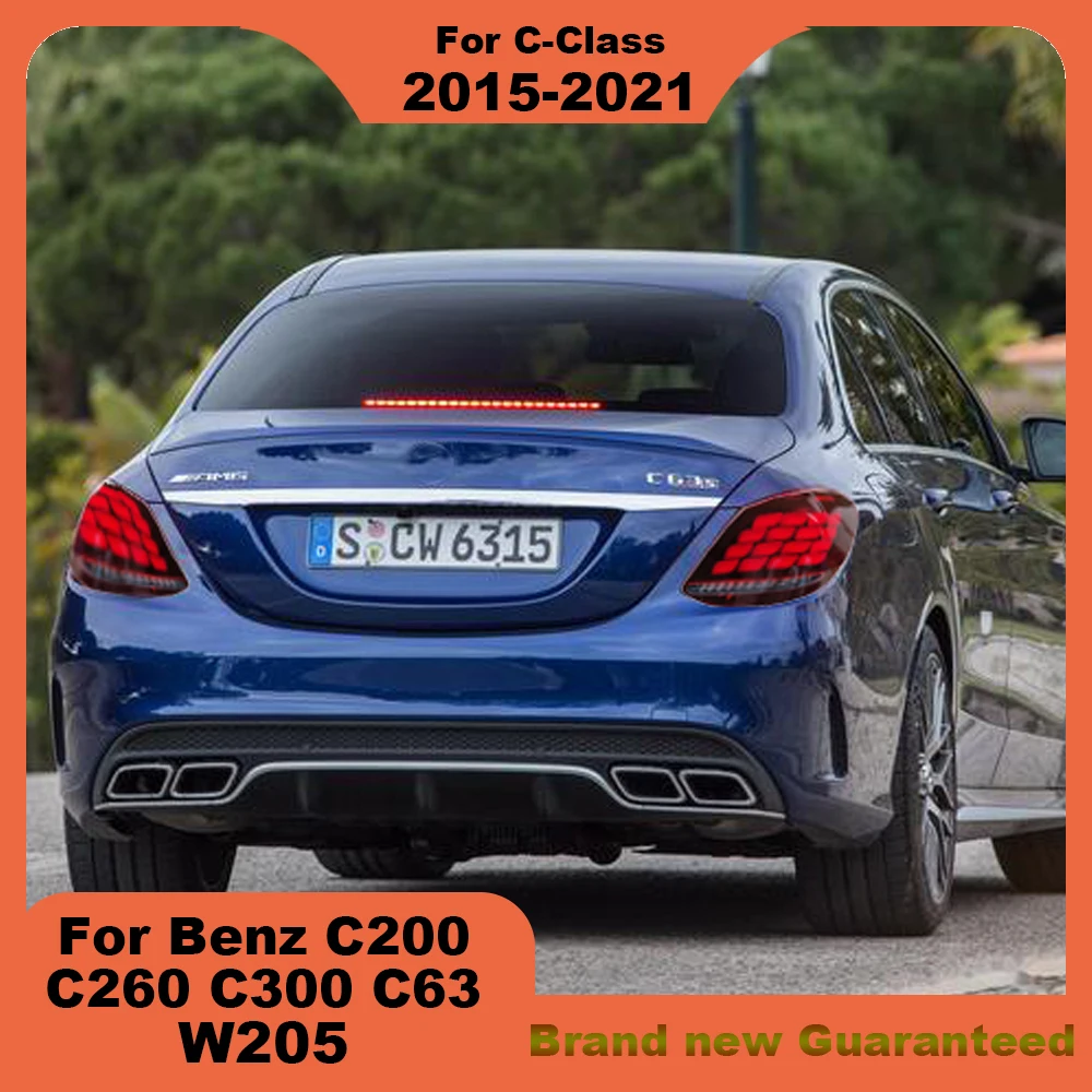 For Mercedes-Benz C-Class W205 2015-2021 C200 C260 C300 C63 LED Car Stop Light Reversing Light Accessories Taillights modifica