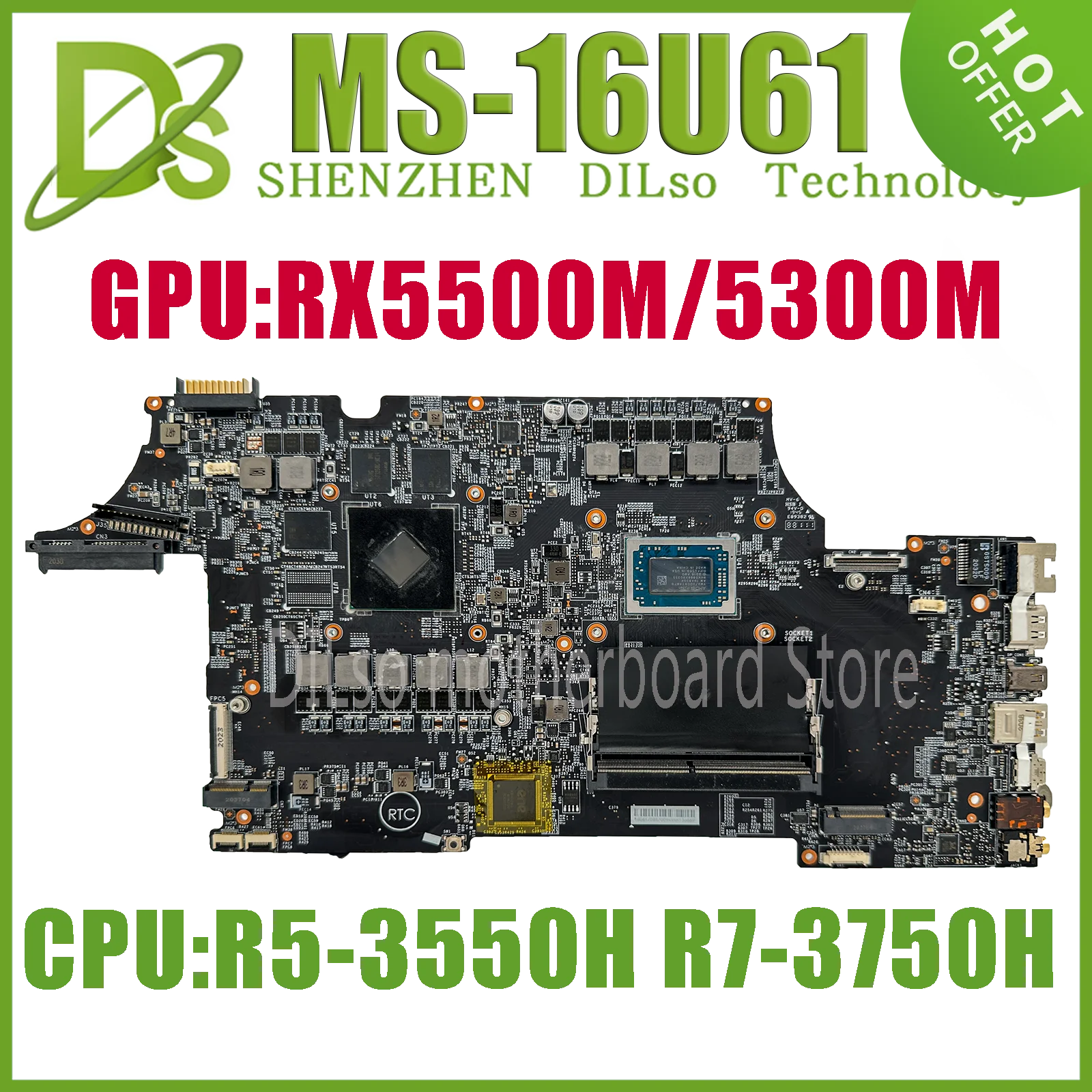 

KEFU MS-16U61 Mainboard For MSI ALPHA 15 A3DD MS-16U6 MS-16U61 Laptop Motherboard W/R5-3550H R7-3750H GPU RX5500M-4G RX5300M-3G