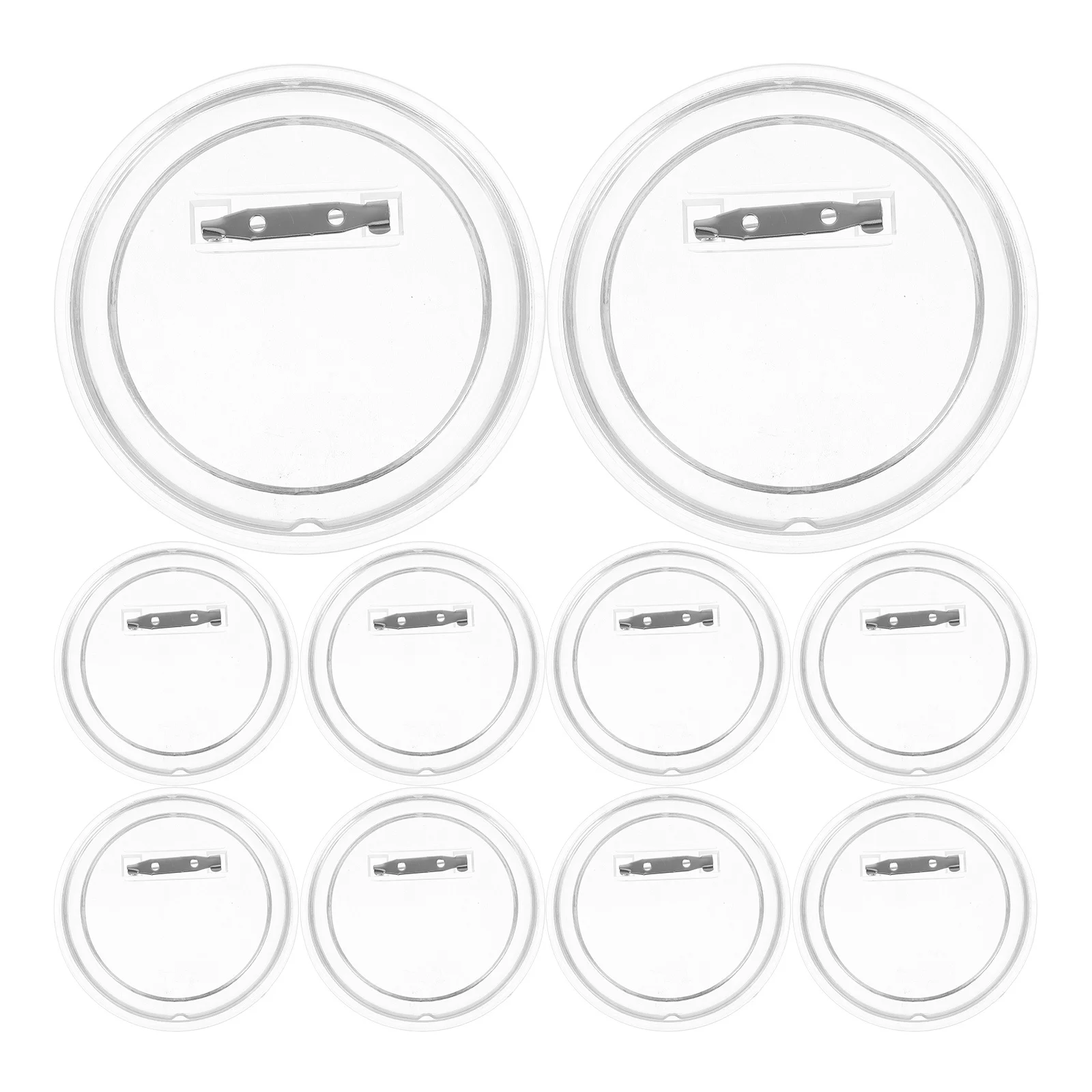 10Pcs Acrylic Button Badges Clear Photo Frame Craft Supplies DIY Large 75Mm Custom Picture Pins School Project Buttons