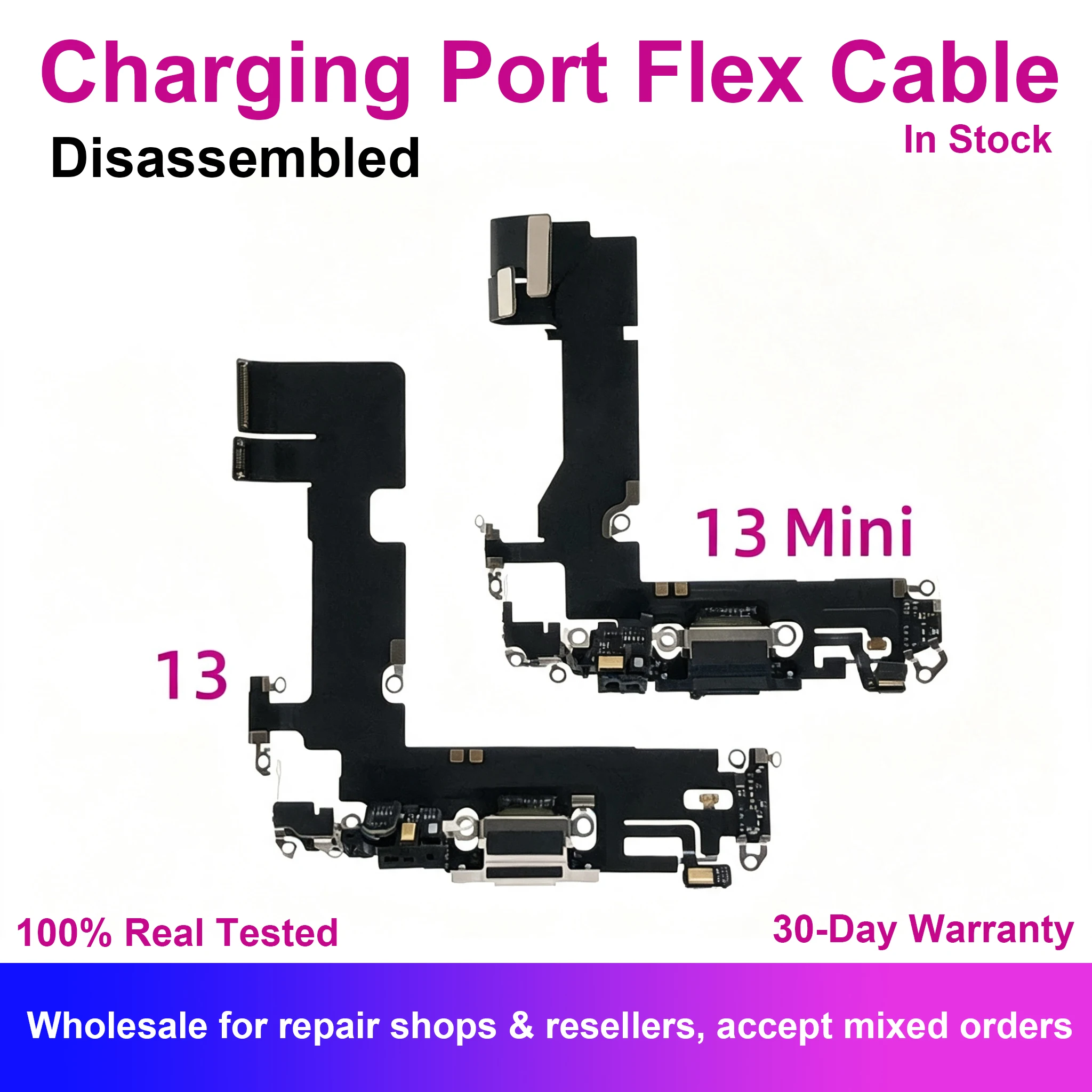 Charging Port Dock Connector Flex Cable For iPhone 13 Mini USB Charger Mic Ribbon with Microphone Replacement Repair Parts