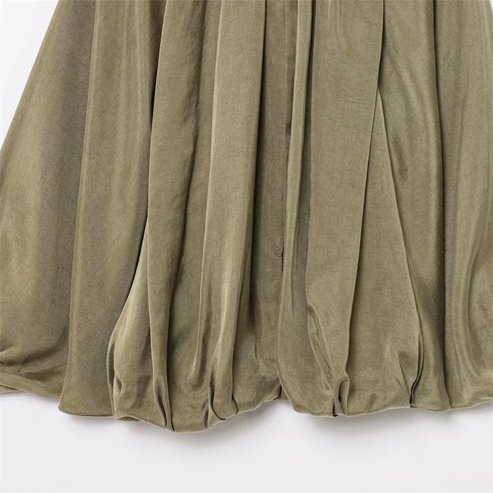 Chaqueta de piloto hinchada para mujer con decoración de cremallera de solapa para primavera y verano ropa casual para mujer