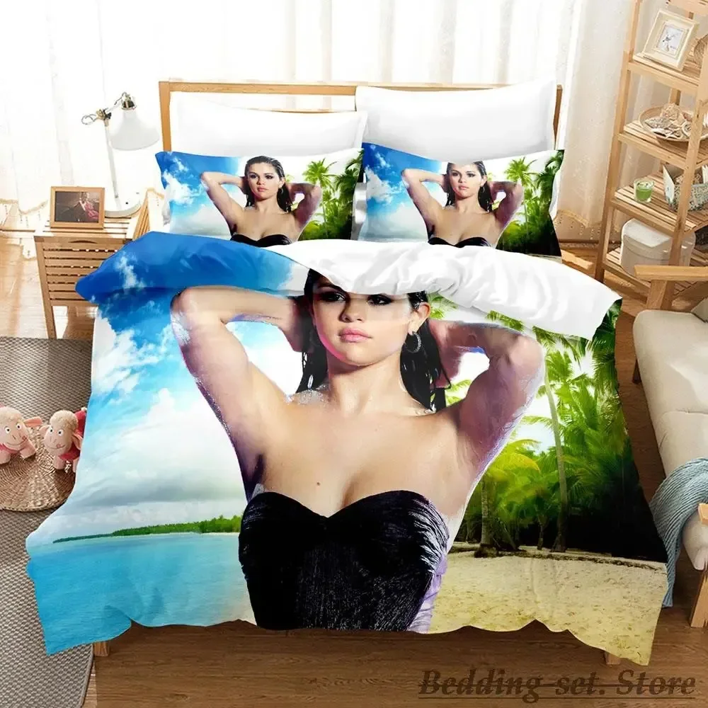 

Sexy Selena Gomez Bedding Set Single Twin Full Queen King Size Bed Set Adult Kid Bedroom Duvetcover Sets Anime parure de lit Bed