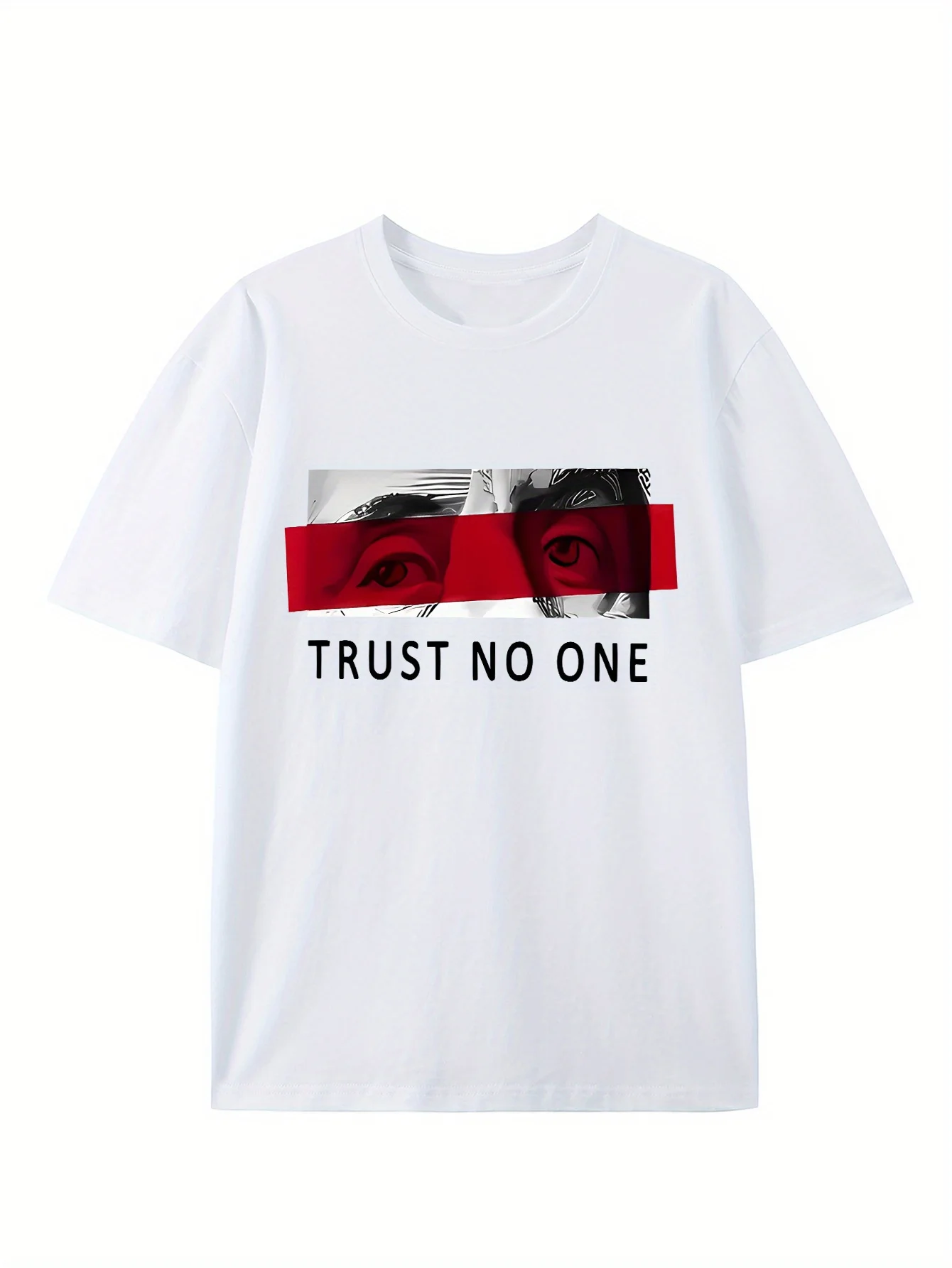 Men's Cotton T-shirt - RUST NO ONE Pattern Design, Black Casual Short Sleeved Summer T-shirt Large Size T Shirt