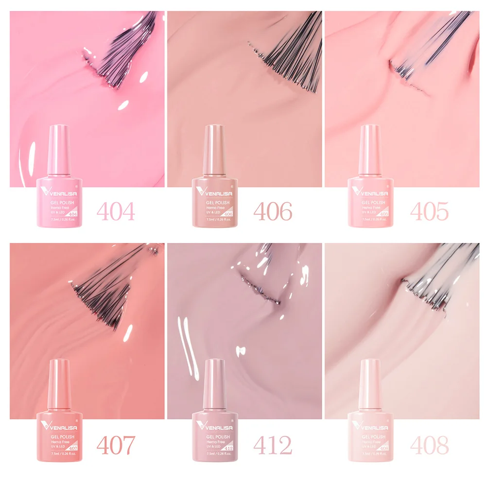 Venalisa HEMA/TPO FREE 7,5 ml Gel-Nagellack für den Sommer, Frühling, French Jelly, nacktes Rosa, Nagelgel, Glitzer, SoakOff, UV-LED, Maniküre, DIY – Detail 33