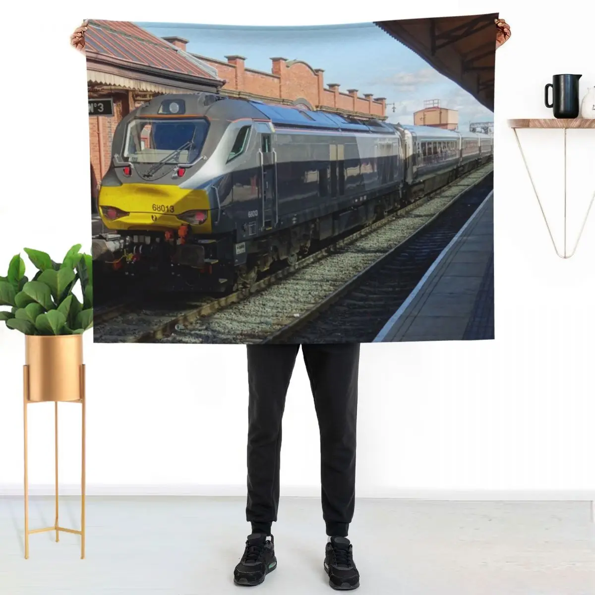 Chiltern Railway 68013 at Birmingham Moor Street Throw Blanket Picnic Thins Custom for babies Heavy Blankets