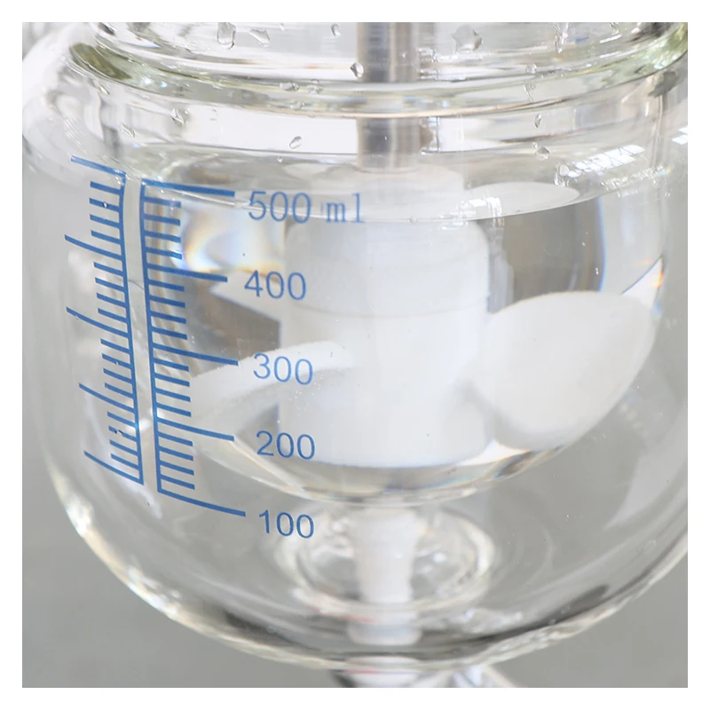 مفاعل زجاجي 5L 10L 20L 50L 100L 200LL خزان المعدات الكيميائية المختبر طبقة مزدوجة مغلفة