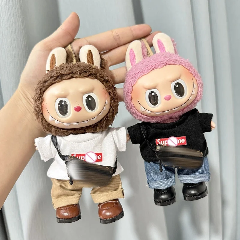 New 17cm Cute Doll's Clothes Outfit Accessories for Labubu Doll Only Clothe Suprem Clothing Set Multi Color Cute Decoration Suit