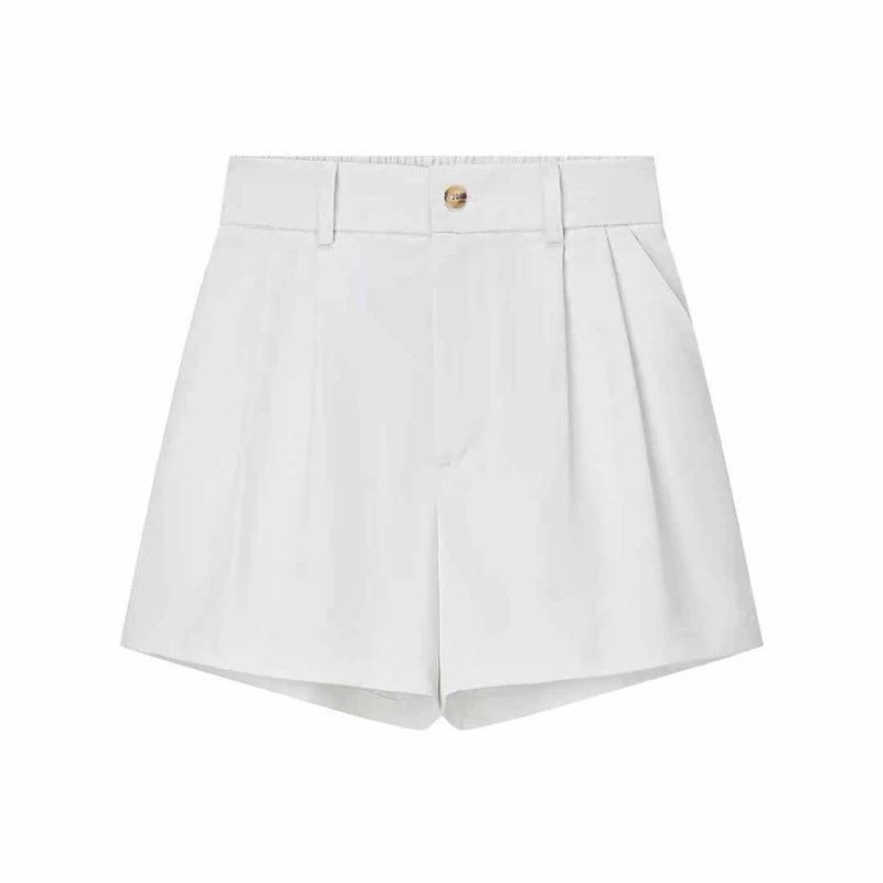 Mini pantaloncini da donna Pantaloni corti solidi casual Vita alta Allentati Office Lady Summer Fashion Beach Bottoms Abbigliamento