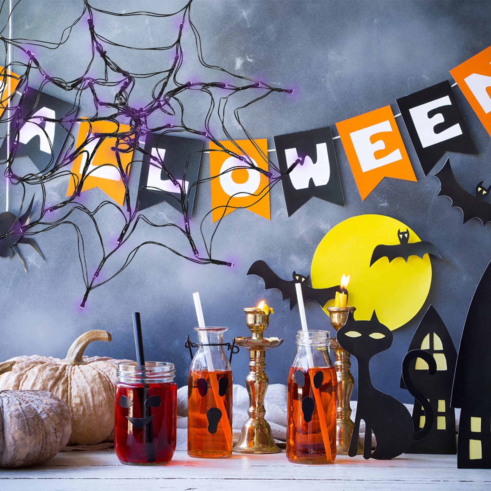 

Spider Halloween Decor Indoor Party Lamp Scary Style Spider Decorations Haunted House Prop Festive DIY