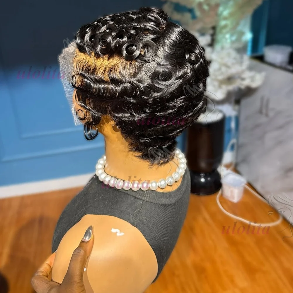 Short Pixie Wig Curly Cut Human Hair Glueless Chic Elegant Full Cap Daily Use Amazon.com : HOTKIS Pixie Cut Wig Human Hair - Natural Curly  main image 2