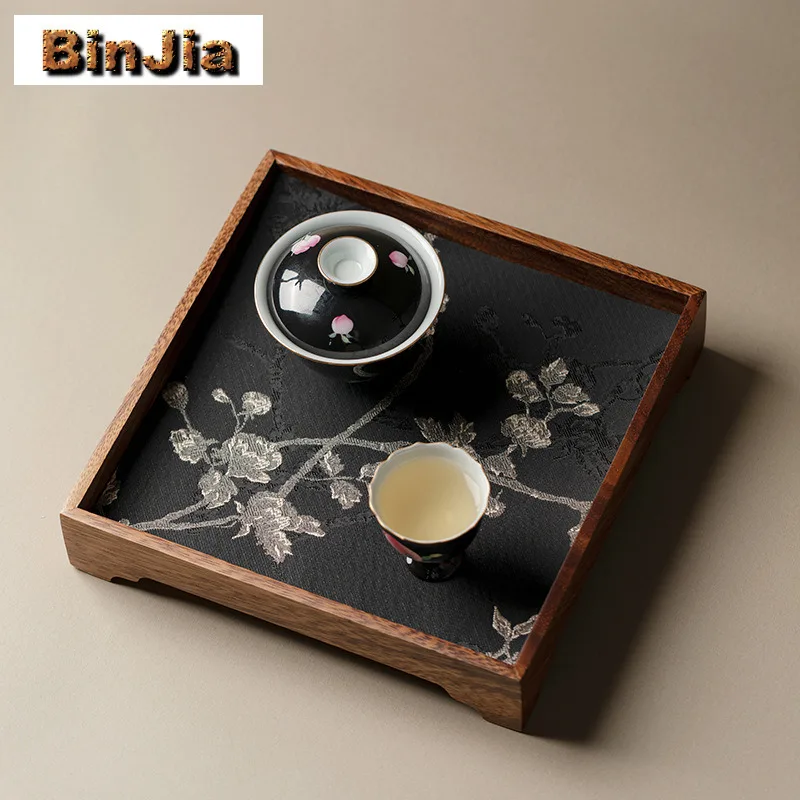 

Квадратный поднос для чая из орехового дерева, японский десертный поднос для конфет, доска для хранения кофе, подставки для чайника, посуда для сервировки чая, ремесло
