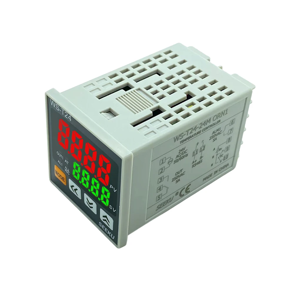 T24 PID Temperature Controller 100ms Sampling Thermocouple RTD Input Relay SSR 0-10V 4-20mA Output RS485 Modbus 24V DC 220V AC
