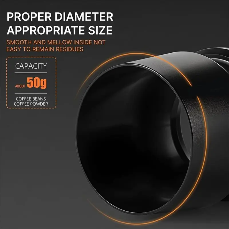 [NEW!AA73】 Smooth Seamless Interior, Detachable 51-54Mm Dosing Ring With Non-Slip Grip- Espresso Dosing Cup Included