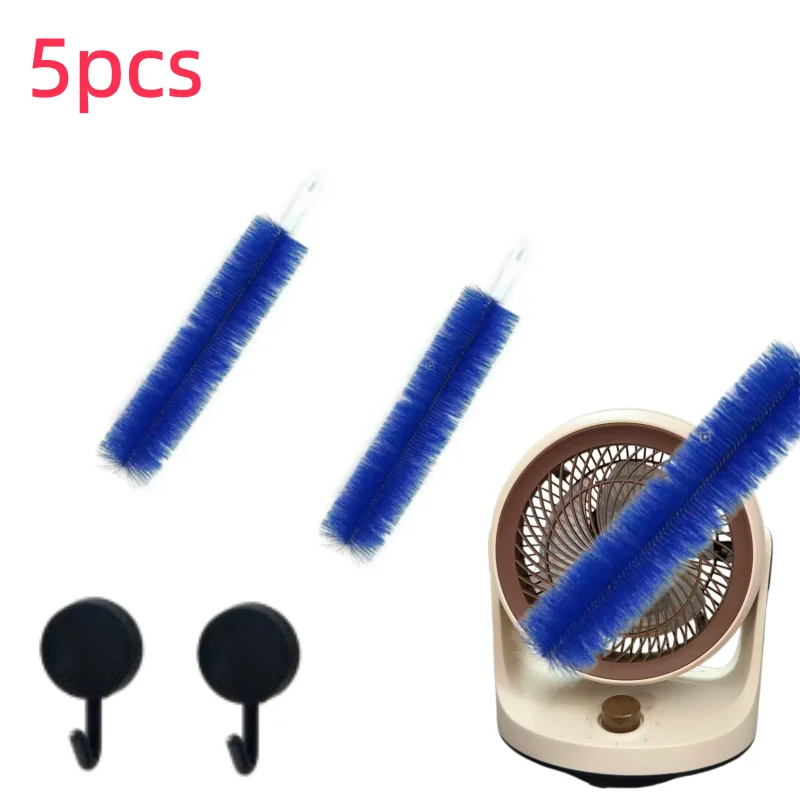 5-Piece Set of Bendable Fan Dust Removal Brushes, 3 Dust Brushes with 2 Storage Hooks, Ultra-Fine Fiber Soft Brush Heads, Can Be Washed and Reused, Flexibly Reaches Deep into Crevices, Cleans Fans, Air Conditioners, Car Air Vents, Blinds, Curtains, and Other Areas Where Dust Is Present