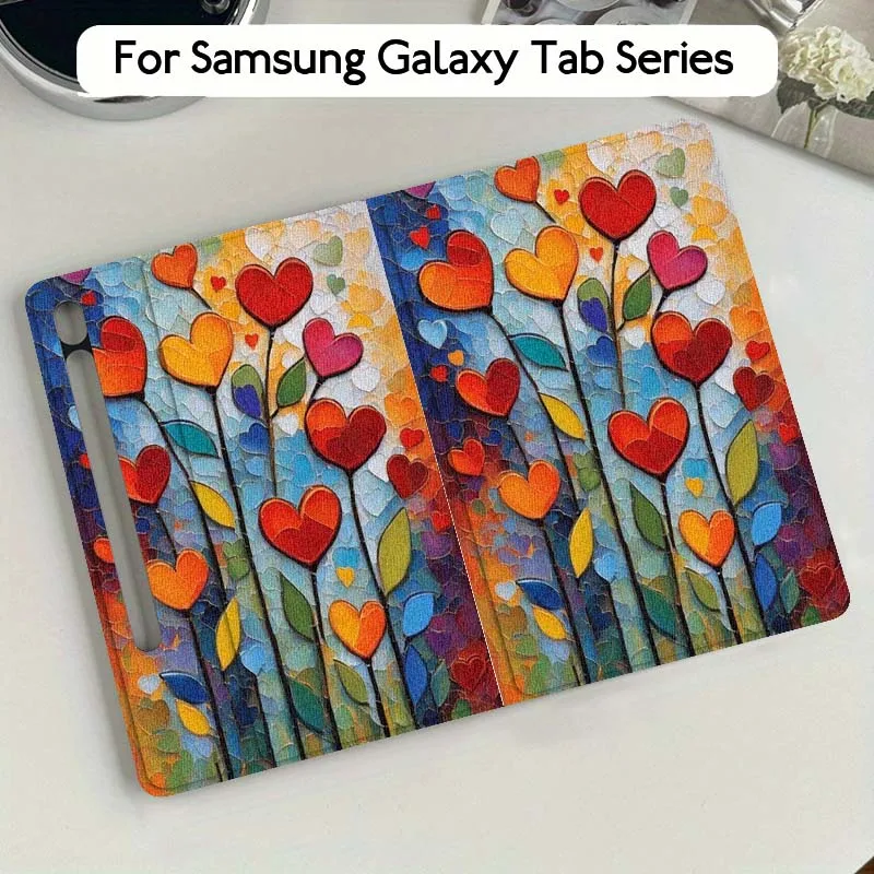 

Beautiful Orange White Flowe Gift For Samsung Galaxy Tab S10 S9 S8 S7 FE Lite Soft Flexible Support Tablet Case