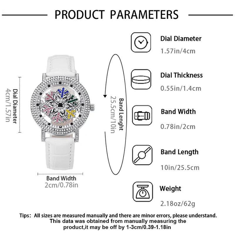 新しいレディースウォッチ - エレガントでファッショナブル、そしてトレンディ - 回転する雪の結晶文字盤、ブラックフライデー/ダブル11に彼女へのサプライズギフト