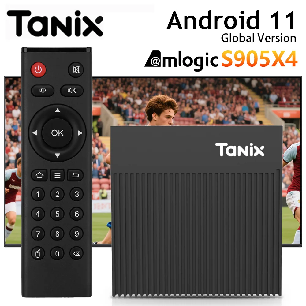 Tanix X4 Amlogic S905X4 صندوق التلفزيون الذكي أندرويد 11 4G 32G 64G 2.4G & 5G ثنائي النطاق واي فاي 100M 4K HD الذكية فك التشفير AV1 مشغل الوسائط